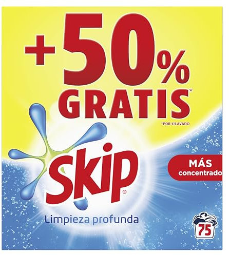 Skip detergente en polvo para la ropa, limpieza profunda, 4 x 75 lavados