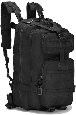 CINGHI LUSSO 25L Militär Rucksack Wasserdichter Outdoor Herren Rucksack MOLLE Bundeswehr Taktischer Rucksack Survival Tactical Backpack zum Wandern, Camping und Reisen (Schwarz)