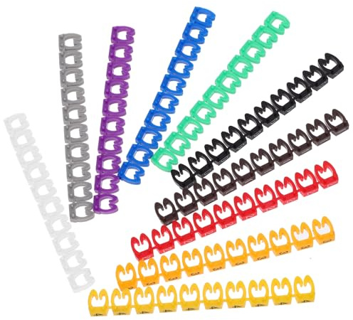 Artibetter Kabelmarkierer Clip-on Drahtmarkierung Set 500 Stück Bunte Digitale Nummer Drahtkabel Etiketten Kunststoff Kabelkennzeichnung Diy Kabelmanagement