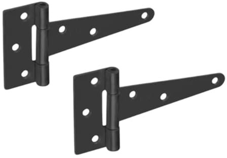 Ladenband 2er SET Kreuzgehänge 100mm 150mm 200mm T-Band Scharnier Torscharnier Türband Tor Schwarz T-Bänder (100mm)