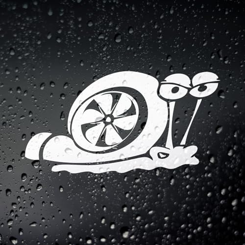 Rakelfix Coole Rennschnecke mit Turbo Turbolader Aufkleber Größe/Farbe ANPASSBAR Sticker Autoaufkleber
