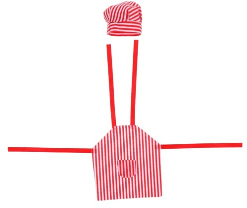 PHENOFICE Chef Mini Doll Apron and Hat for Dollhouse Scene Props and Miniature Crafting Supplies for Doll Making