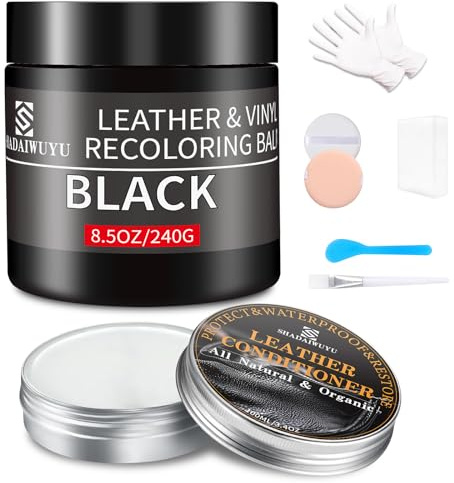 SHADAIWUYU Negro Reparador Cuero con 100ml Cuidado de Cuero,Cuero Liquido Reparador Pintura para Cuero para Reparar el Desgaste y Las Marcas en Sofás,Vinilo,Asientos de Automóvil y Zapatos de Cuero