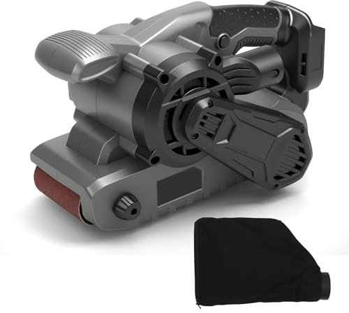 Sladdlös remslipmaskin kompatibel med Makita 18 V-batteri (ej batteri), 76 x 533 mm elektrisk slipmaskin med dammpåse, för slipning, polering, avkalkning