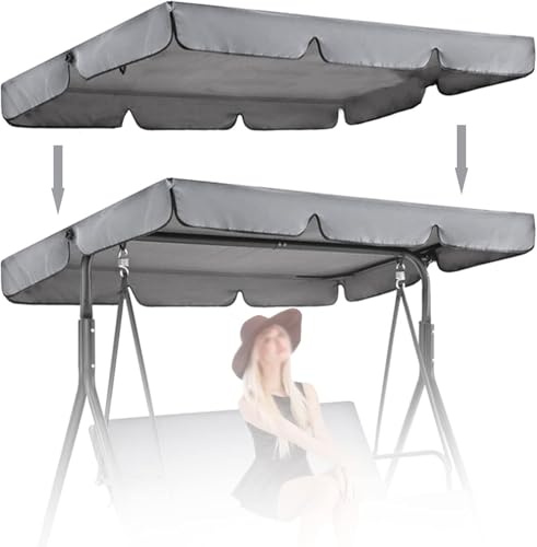Swing Chair Canopy Replacement Portable Seater Garden Swing Seat Canopy Cover Replacement Canopy for Swings Seat Outdoor Swings Chair Canopy for Patio Porch and Garden,06,164 * 114 * 15cm
