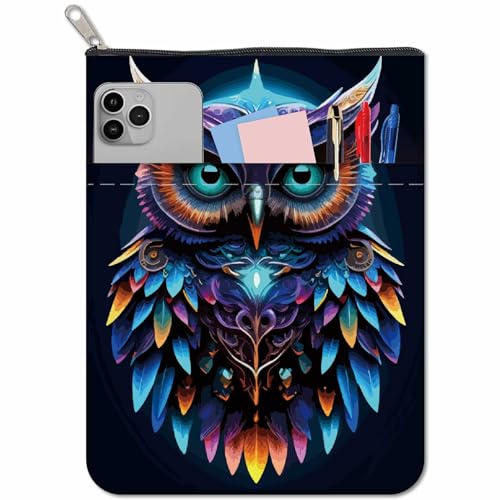 craspire Eulen Buchhüllen Buchhülle Vogel Buchschutz Für Taschenbücher Waschbarer Bucheinband Aus Stoff Mit Reißverschluss Und Zusätzlicher Hüllentasche Für Buchliebhaber Geschenke