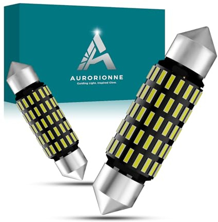 AURORIONCG 39MM C5W Lampadine LED Bianco 12-24V Lampadina Siluro Luci Interne 350LM 6500K per Cupola Luci Targa (Confezione da 2)