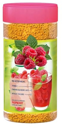 Instant Fruit Flavoured Tea Powder Mix 350g in Assorted Flavours - Lemon, Multivitamin, Raspberry, Forest Fruit -Ekl (06 Bottles, Raspberry)