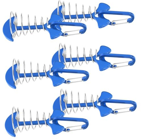 TOYANDONA Estacas para Tienda de Campaña Multifunción Espina de Pescado Pequeño Aluminio Hebillas Resorte 6 Piezas para Camping Senderismo Exteriores Playa