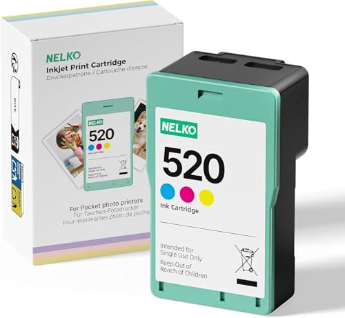 Nelko Cartouche Encre 520 Originale, Travailler avec Imprimante Photo PP01