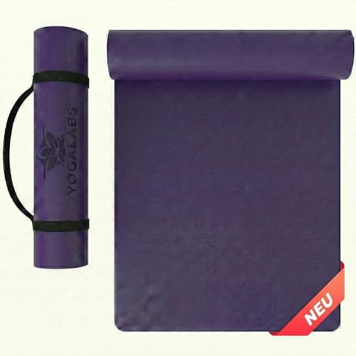 YOGALABS® - Premium Yoga-Matte aus hautfreundlichem ECO TPE-Material 185 x 60 x 0,6cm (groß) - Boho Style Gymnastik- & Pilates-Matte rutschfest, 100% nachhaltig, schadstofffrei