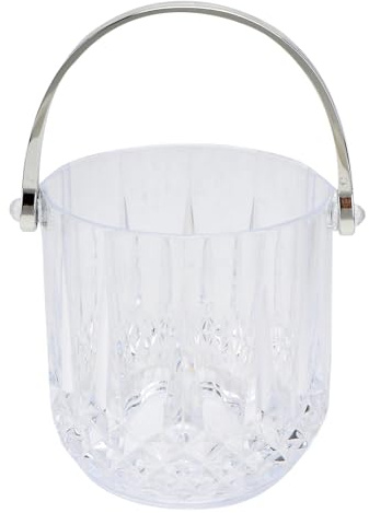 OSALADI Seau à Glace de Bar 1 Pièce en Acrylique Cristal Transparent | Baril de Stockage de Glaçons, Résistant aux Rayures L’usure, Nettoyage Facile