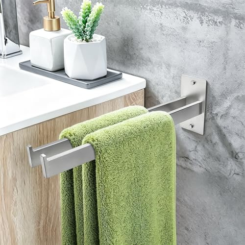 FALSKT Toalleros de Baño sin Taladro Plateado de 304 Acero Inoxidable 39cm