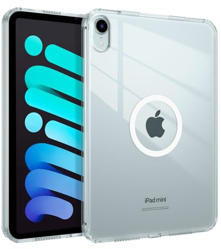 BENTOBEN Magnetic Case for iPad mini 7 A17 Pro 2024/iPad mini 6 2021 8.3 Inch, Transparent Anti-Yellow Back Military Protection Slim Lightweight Shockproof Case for iPad mini 7th/6th Generation,Clear