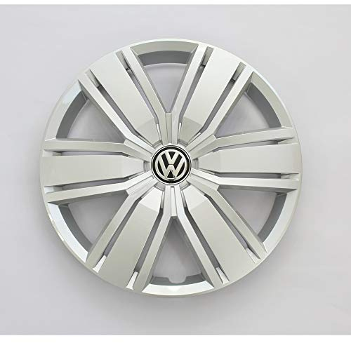 Volkswagen 2N06011471ZX Radzierkappe (1 Stück) Radabdeckung 16 Zoll Stahlfelge Radkappe, feinsilber
