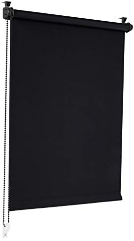 Verdunkelungsrollo Klemmfix ohne Bohren 60cm x 150cm Schwarz Verdunklungsrollo Fensterrollo Rollo Seitenzugrollo Klemmrollo für Fenster & Tür