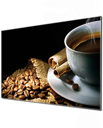 banjado Glas Magnettafel (120 x 80cm) - Magnetwand Glas - Magnetpinnwand als Memoboard - Pinnwand Magnettafel Küche, Büro, Kinderzimmer - Hot Coffee