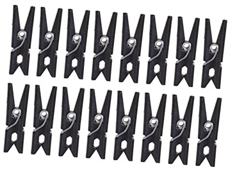 COHEALI Mini Pinces à Linge en Plastique 2,5 Cm, Clips Miniatures Noirs, Clip Classique Léger et Polyvalent, pour Vêtements et Photos, Lot de 100 Pièces, Usage Maison, Décoration
