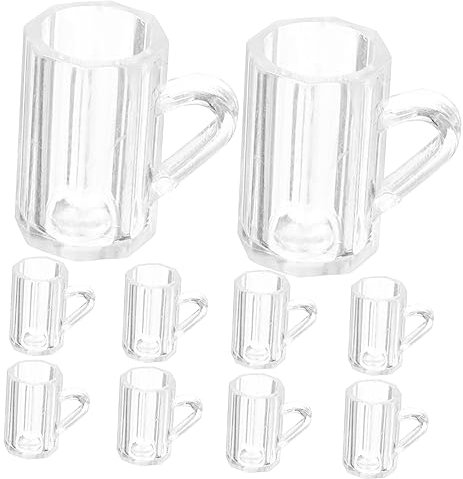 DECHOUS 10pezzi Boccali in Miniatura Tazze in Miniatura Accessori Vuoti Per Bambole Realizzati in Abs