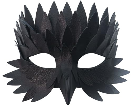 Hayaww Masque d'aigle Élégant masque d'oiseau demi Masques d'oiseau à Plumes Carnaval Demi Visage pour homme et femme costume d'Halloween de fête de carnaval (A)