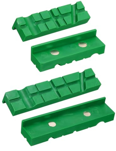 sourcing map 1 Set Vise Jaw Pads 4 and 6 Rubber Magnetic Vise Soft Jaws Standard Anti-Scratches Vice Covers Tools for DIY Making Woodworking Clamping Plumbing, Green