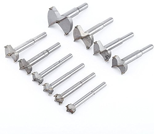 Yinhing Juego de Brocas Forstner Premium, 10 Uds., Brocas Planas para Madera de 14 y 50mm, Hechas de Carburo Cementado para Herramienta de Perforación de Agujeros para Carpintería