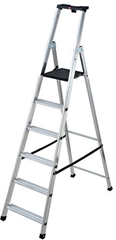 Escabeau Aluminium Professionnel Hailo - 6 marches - Hauteur de Travail 3,35 m