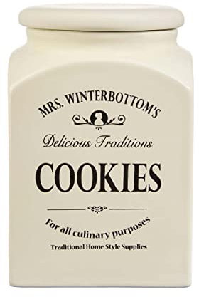 BUTLERS Plätzchendose 3 l -MRS. WINTERBOTTOM'S- Keksdose, Keramikdose mit Deckel im Landhausstil, Vintage Deko, Küchenzubehör für Küchenorganisation und Aufbewahrung von Keksen und Gebäck