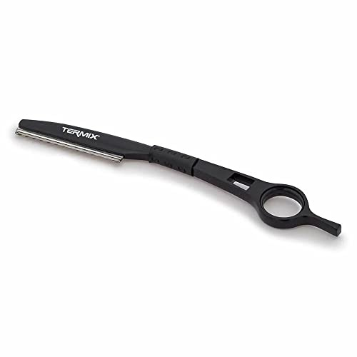Termix Navaja Profesional de Peluquería, Cuchilla Acero Inoxidable 52HRC, Herramienta Cortes y Desfilados, Mango Ergonómico Antideslizante, Incluye 5 Recambios