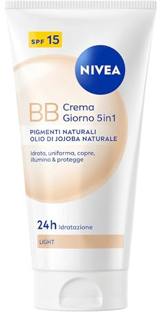 NIVEA ESSENTIALS BB Super-fuktgivande kräm 24H No Stop 2 x 50 ml, jämnande SPF 20 dagkräm, pigmenterad ansiktskräm, fuktgivande med ekologisk jojobaolja och mineraler