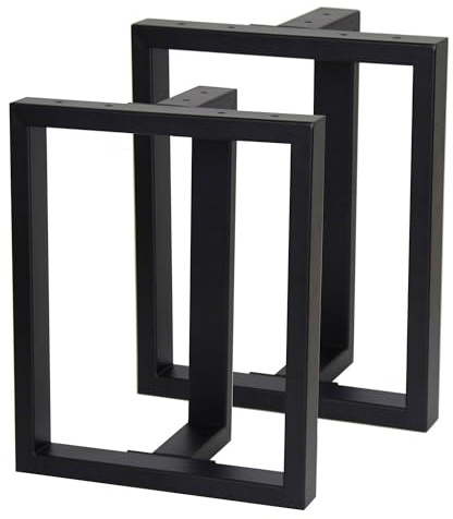 Natural Goods Berlin 2X Gambe per Tavolo FORMA T | Struttura Robusta per Panca in Metallo | Gambe per Mobili Stabili | Piedi per Tavolino e Panca | Piedi per Tavolo Nero | Gamba 35x42 cm