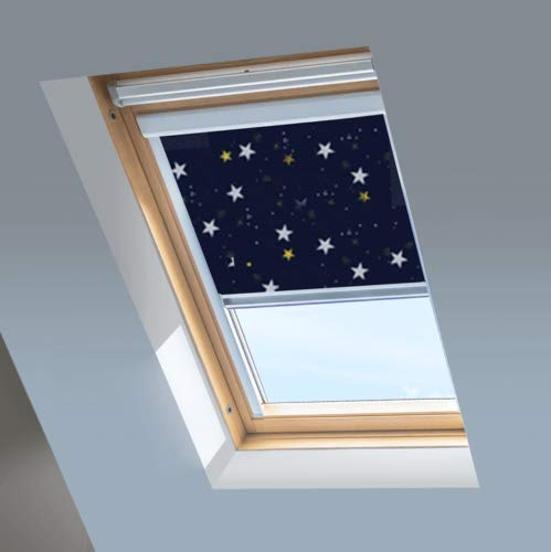 Skylight Rollos für Velux Dachfenster – Verdunkelungsrollo – Marineblau / silberfarben (C06)