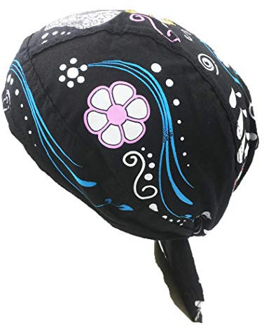 Ulalaza Atmungsaktive Bandana Mütze Baumwolle Durag Headwrap Piratenkappe Skull Caps Herren Damen, 03 07, Einheitsgröße
