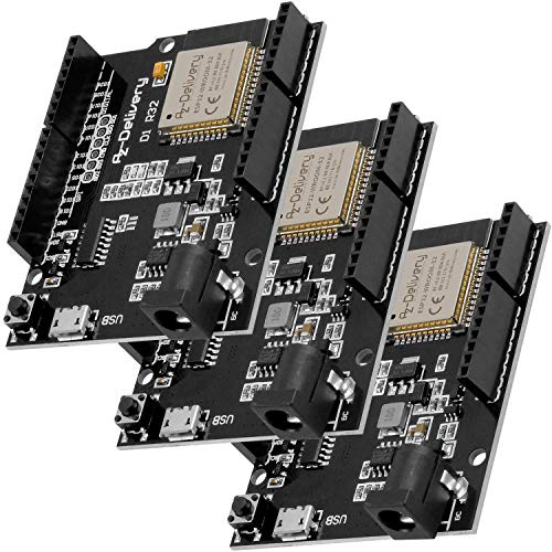 AZDelivery 5 x ESP32 NodeMCU D1 R32 WLAN Entwicklungsboard mit CH340G und WiFi + Bluetooth IoT mit Mikro USB kompatibel mit Arduino inklusive E-Book
