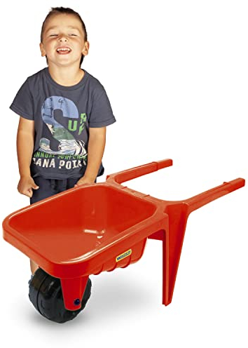 Wader 74802 - Gigant rote Schubkarre, bis 100 kg belastbar, ca. 77 x 34 x 32 cm groß, ab 12 Monaten, ideal für Garten, Sandkasten, Strand oder als Geschenk für kreatives Spielen