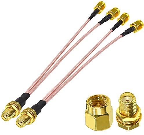 TUOLNK SMA Female to Dual SMA Male Coaxial Cable SMA Splitter Cable 6inch(15cm) Compatible with Wireless &Wired Networks Extension Cable V Type 2 Pack