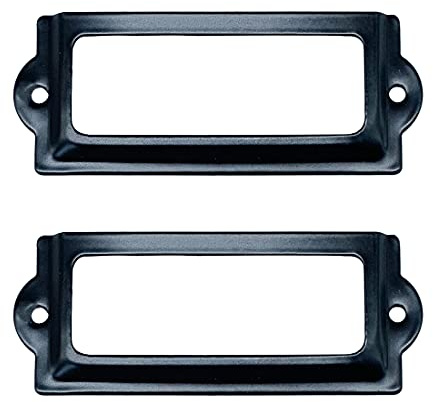 Adiyer [24-pack] svart kontorsbibliotek fil låda skåp kort etikett hållare metallram 83 mm x 30 mm