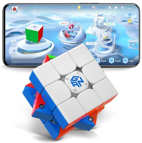 GAN i3 Zauberwürfel 3x3, Magnetisch Smart Cube mit app Online-Wettbewerb | Oringinal Speedcube, Elektronischer Magnetischer Cube, Geschenk für Kinder, Anfänger und Erwachsene, Puzzle Fidget Toy, Frost