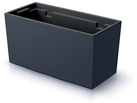 Prosperplast Urbi Case blomlåda med innerkruka för inomhus- och utomhusbruk, rektangulär blomkruka, UV-resistent (395 x 185 x 195 mm, antracit)