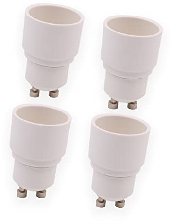 Tiardey 4 STÜCKE Lampenfassung Adapter GU10 auf E14 Lampenadapter Konverter für LED Halogen Energiespar Lampen