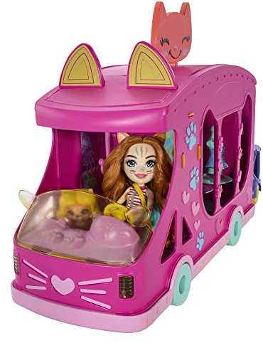 Enchantimals Coffret Camion Mode Avec Poupée 15 Cm Et Figurines Meilleurs Amis Animaux, Remorque Pour Animaux, +25 Accessoires, Jouet Enfant, A Partir De 4 Ans, HPB34