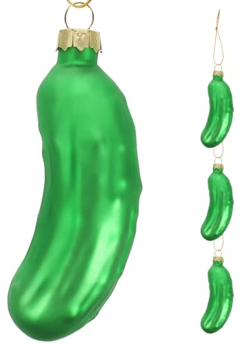 HOMSFOU 3stücke Glas Gurke Anhänger Weihnachten Baum Schmuck Glas Anhänger Weihnachtsdeko Partyzubehör Weihnachtsdekorationen Hotels Einkaufszentren