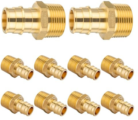 10PC HeSun 1/2 PEX-A Expansion x 1/2 Male NPT Adapter(PEX1960016-10)
