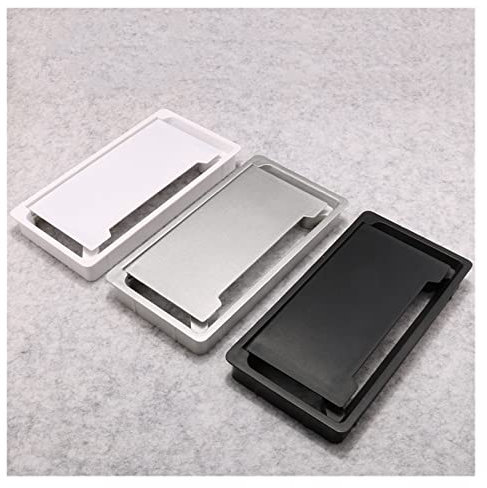 Desk Cable Grommet ABS Cable Hole Covers Base Rectangle Table Cable Outlet Computer Desk Grommet Wire Protection Organizer Furniture Hardware (Color : Silver)