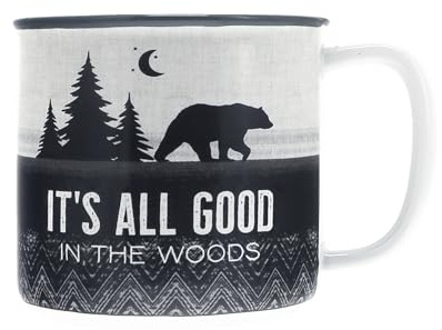 Pavilion Gift Company - Good In The Woods - 17 Oz Coffee Mug Tea Cup Woodland Hiking Camping Bear Cabin Woods Lodge Gift Outdoorsy