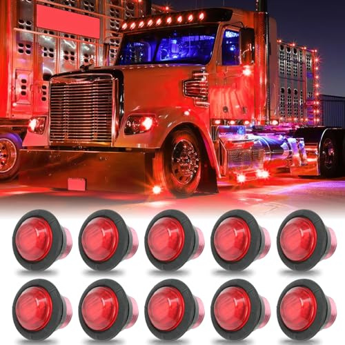 DREAMIZER 3/4 Zoll Seitenmarkierungsleuchte Rund LED Seitenmarkierungsleuchte für Anhänger Van Wohnwagen Boot LKW Wohnmobil Auto Bus, 10 Stück