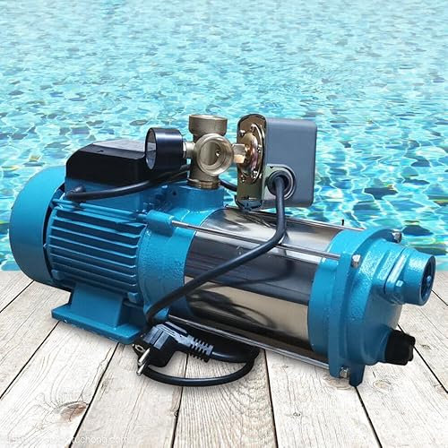 Pompe centrifuge 1300 W 4000 l/h - Pompe centrifuge professionnelle - Pompe à jet - Pompe de jardin avec manomètre - Disjoncteur de protection du moteur - Ascenseur maximum 98 m