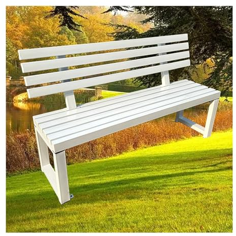 ZHENGQIAN Garten- und Parkbank, wetterfeste Outdoor-Bank, 100 cm/120 cm/150 cm große Bank im Landhausstil für 2–3 Personen, individuelle Farben erhältlich(Color:42,Size:150CM/59IN)