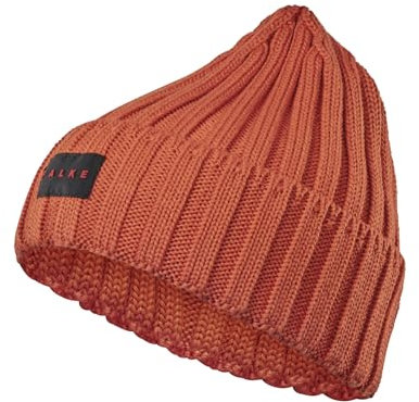 FALKE Unisex Beanie-Mütze Trekking U Be Wolle Funktionsmaterial schnelltrocknend warm 1 Stück, Orange Samba 8182, OneSize