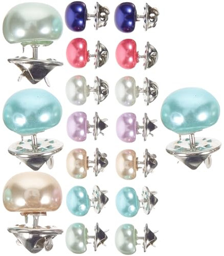 HAPINARY 20stücke No Sew Buttons Schmucknadeln Mit Faux Perlen Für Hemden Blusen Und Jeans Antislip Design Einfach Zu Verwenden Farbenfrohe Metallknöpfe Zur Kleidungsgestaltung